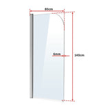 NNEDSZ 180 Degree Pivot Door 6mm Safety Glass Bath Shower Screen 800x1400mm By Della Francesca