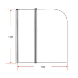 NNEDSZ 180 Degree Pivot Door 6mm Safety Glass Bath Shower Screen 1000x1400mm By Della Francesca