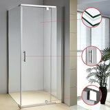 NNEDSZ Shower Screen 900x800x1900mm Framed Safety Glass Pivot Door By Della Francesca