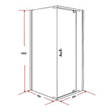 NNEDSZ Shower Screen 900x800x1900mm Framed Safety Glass Pivot Door By Della Francesca