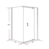 NNEDSZ Shower Screen 1200x1000x1900mm Framed Safety Glass Pivot Door By Della Francesca
