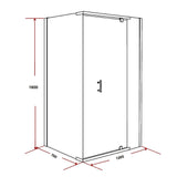 NNEDSZ Shower Screen 1200x700x1900mm Framed Safety Glass Pivot Door By Della Francesca