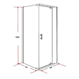 NNEDSZ Shower Screen 900x700x1900mm Framed Safety Glass Pivot Door By Della Francesca