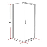 NNEDSZ Shower Screen 900x800x1900mm Framed Safety Glass Pivot Door By Della Francesca
