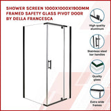 NNEDSZ Shower Screen 1000x1000x1900mm Framed Safety Glass Pivot Door By Della Francesca