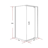 NNEDSZ Shower Screen 1000x1000x1900mm Framed Safety Glass Pivot Door By Della Francesca