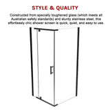 NNEDSZ Shower Screen 1000x700x1900mm Framed Safety Glass Pivot Door By Della Francesca