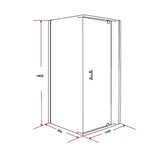 NNEDSZ Shower Screen 1000x800x1900mm Framed Safety Glass Pivot Door By Della Francesca