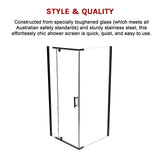 NNEDSZ Shower Screen 1000x900x1900mm Framed Safety Glass Pivot Door By Della Francesca
