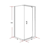 NNEDSZ Shower Screen 1000x900x1900mm Framed Safety Glass Pivot Door By Della Francesca