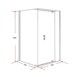 NNEDSZ Shower Screen 1200x1000x1900mm Framed Safety Glass Pivot Door By Della Francesca