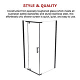 NNEDSZ Shower Screen 1200x700x1900mm Framed Safety Glass Pivot Door By Della Francesca