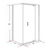 NNEDSZ Shower Screen 1200x700x1900mm Framed Safety Glass Pivot Door By Della Francesca