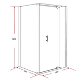 NNEDSZ Shower Screen 1200x800x1900mm Framed Safety Glass Pivot Door By Della Francesca