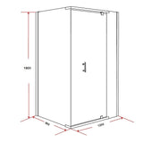 NNEDSZ Shower Screen 1200x900x1900mm Framed Safety Glass Pivot Door By Della Francesca