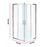 NNEDSZ 900 x 900mm Sliding Door Nano Safety Glass Shower Screen By Della Francesca