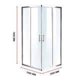NNEDSZ 1000 x 1000mm Sliding Door Nano Safety Glass Shower Screen By Della Francesca