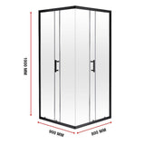 NNEDSZ 900 x 800mm Sliding Door Nano Safety Glass Shower Screen By Della Francesca