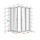 NNEDSZ 900 x 1200mm Sliding Door Nano Safety Glass Shower Screen By Della Francesca