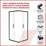 NNEDSZ 1000 x 800mm Sliding Door Nano Safety Glass Shower Screen By Della Francesca