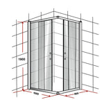 NNEDSZ 1000 x 900mm Sliding Door Nano Safety Glass Shower Screen By Della Francesca