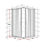 NNEDSZ 1000 x 1000mm Sliding Door Nano Safety Glass Shower Screen By Della Francesca