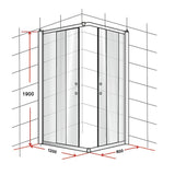 NNEDSZ 1200 x 800mm Sliding Door Nano Safety Glass Shower Screen By Della Francesca