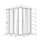 NNEDSZ 1200 x 900mm Sliding Door Nano Safety Glass Shower Screen By Della Francesca