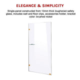 NNEDSZ 800 x 2100mm Frameless 10mm Safety Glass Shower Screen