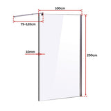 NNEDSZ 1000 x 2000mm Frameless 10mm Safety Glass Shower Screen
