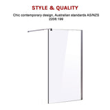 NNEDSZ 1000 x 2000mm Frameless 10mm Safety Glass Shower Screen