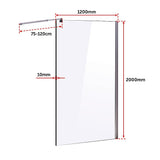 NNEDSZ 1200 x 2000mm Frameless 10mm Safety Glass Shower Screen