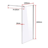 NNEDSZ 1200 x 2100mm Frameless 10mm Safety Glass Shower Screen