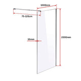 NNEDSZ 1000 x 2000mm Frameless 10mm Safety Glass Shower Screen