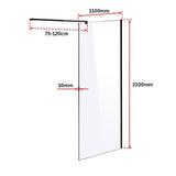 NNEDSZ 1100 x 2100mm Frameless 10mm Safety Glass Shower Screen