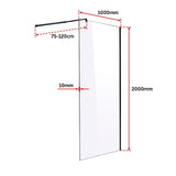 NNEDSZ 1000 x 2000mm Frameless 10mm Safety Glass Shower Screen