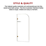 NNEDSZ 700 x 1450mm Frameless Bath Panel 10mm Glass Shower Screen By Della Francesca