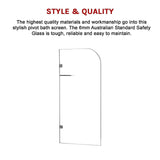 NNEDSZ 700 x 1450mm Frameless Bath Panel 10mm Glass Shower Screen By Della Francesca
