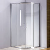 NNEDSZ 100 x 100cm Rounded Sliding 6mm Curved Shower Screen with Base in Chrome