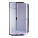 NNEDSZ 100 x 100cm Rounded Sliding 6mm Curved Shower Screen with Base in Chrome