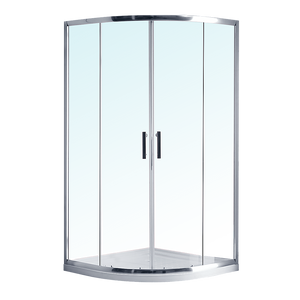 NNEDSZ 100 x 100cm Rounded Sliding 6mm Curved Shower Screen with Base in Chrome