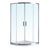 NNEDSZ 100 x 100cm Rounded Sliding 6mm Curved Shower Screen with Base in Chrome
