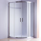 NNEDSZ 90 x 90cm Rounded Sliding 6mm Curved Shower Screen with Base in Chrome