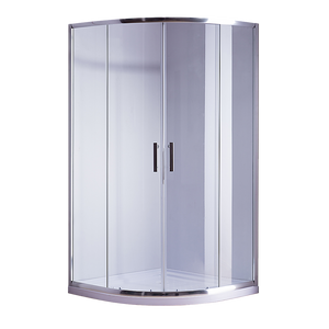 NNEDSZ 90 x 90cm Rounded Sliding 6mm Curved Shower Screen with Base in Chrome