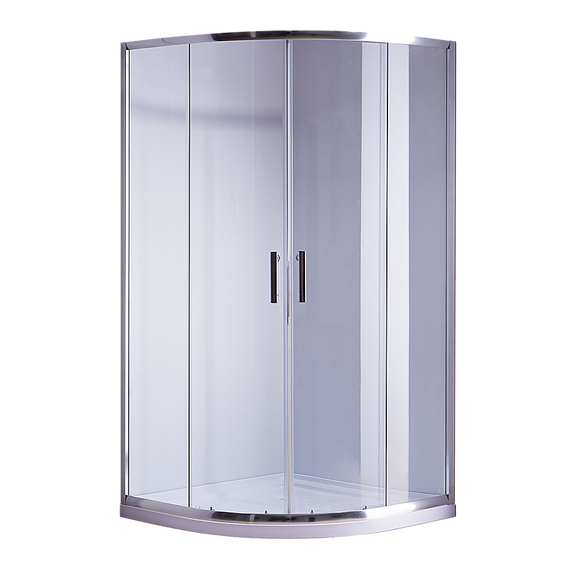 NNEDSZ 90 x 90cm Rounded Sliding 6mm Curved Shower Screen with Base in Chrome