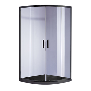 NNEDSZ 90 x 90cm Rounded Sliding 6mm Curved Shower Screen with Base in Black