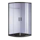 NNEDSZ 90 x 90cm Rounded Sliding 6mm Curved Shower Screen with Base in Black