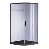 NNEDSZ 100 x 100cm Rounded Sliding 6mm Curved Shower Screen with Base in Black