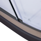NNEDSZ 100 x 100cm Rounded Sliding 6mm Curved Shower Screen with Base in Black