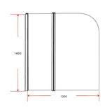 NNEDSZ 180 Degree Pivot Door 6mm Safety Glass Bath Shower Screen 1200x1400mm By Della Francesca
